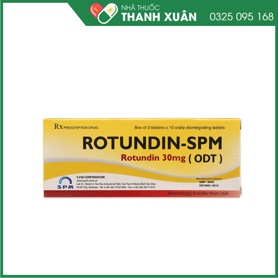 Rotundin-SPM 30mg giúp giảm lo âu, căng thẳng